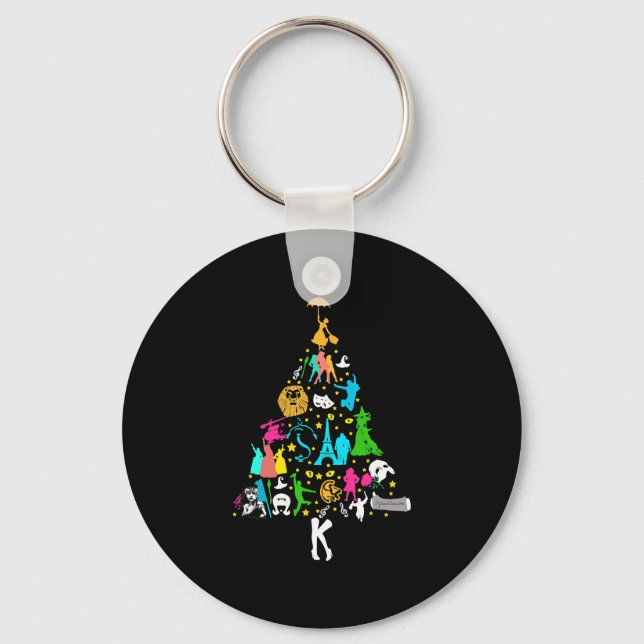 Broadway Musical Theatre Christmas Tree Funny Xmas Keychain (Front)