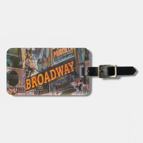 Broadway Neon Lights Luggage Tag