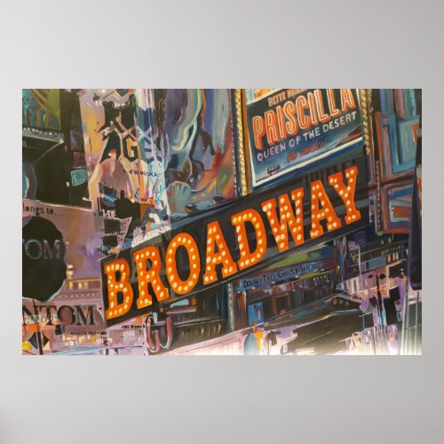 Broadway Neon Lights Poster