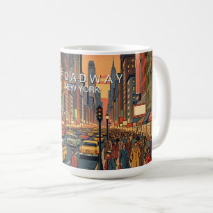 Broadway New York Travel Art Vintage Coffee Mug