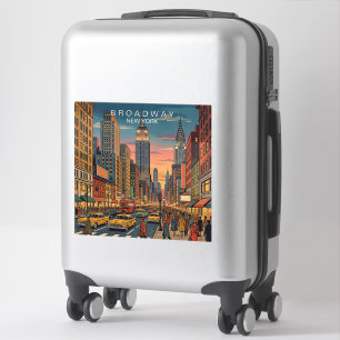 Broadway New York Travel Art Vintage Sticker