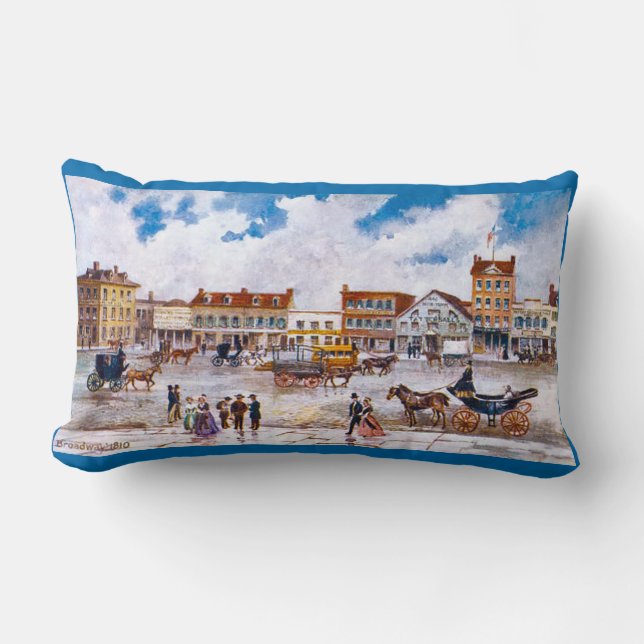 Broadway NYC 1810 Throw Pillow (Front)