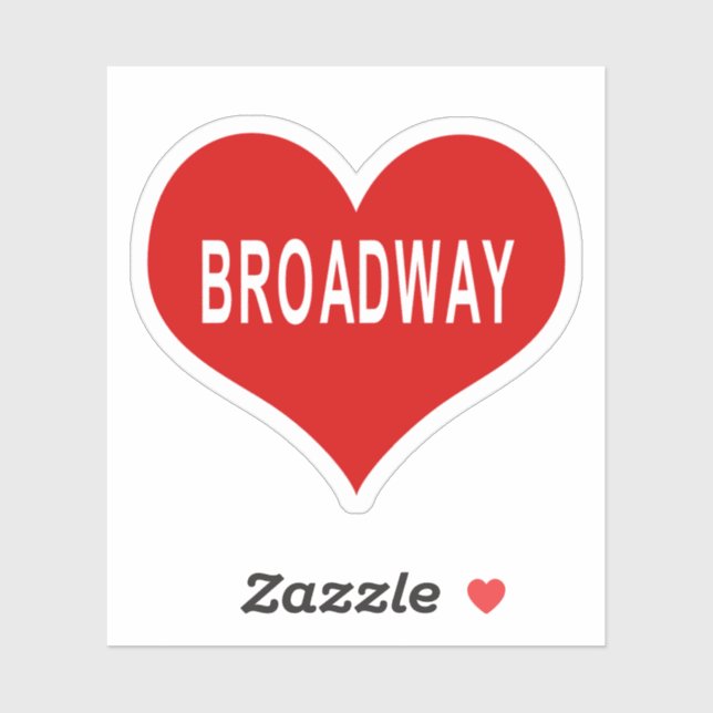 BROADWAY Red Love Heart Vinyl Sticker (Sheet)