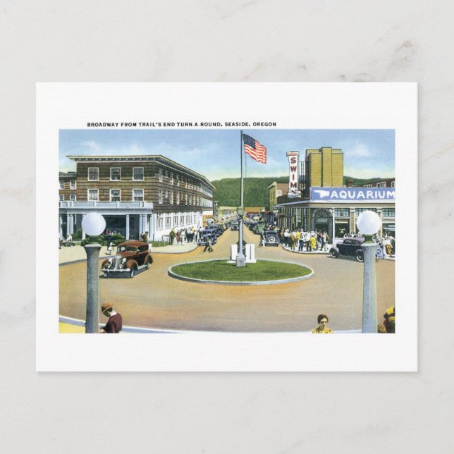 Broadway, Seaside, Oregon Postcard (Front)