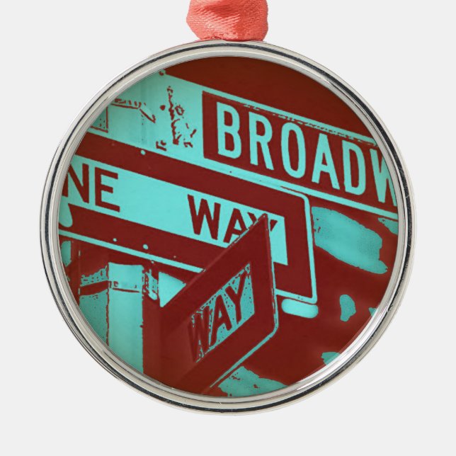 Broadway Sign Metal Ornament (Front)