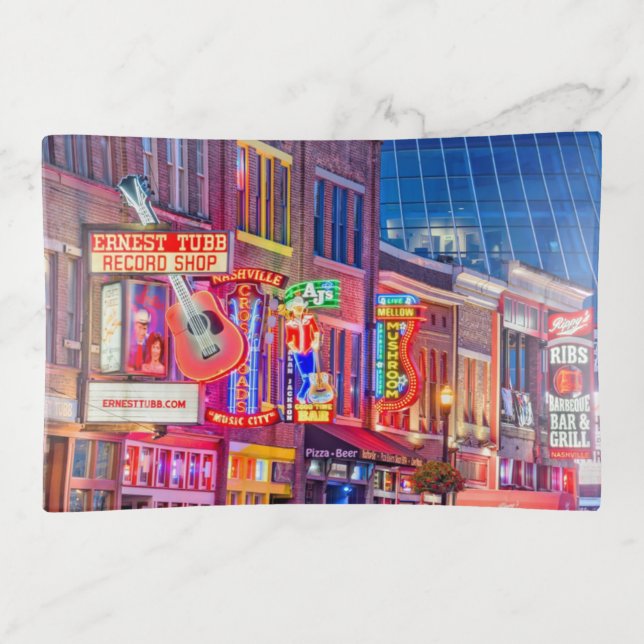 Broadway Street Downtown Nashville Tennessee Trinket Tray (Front)