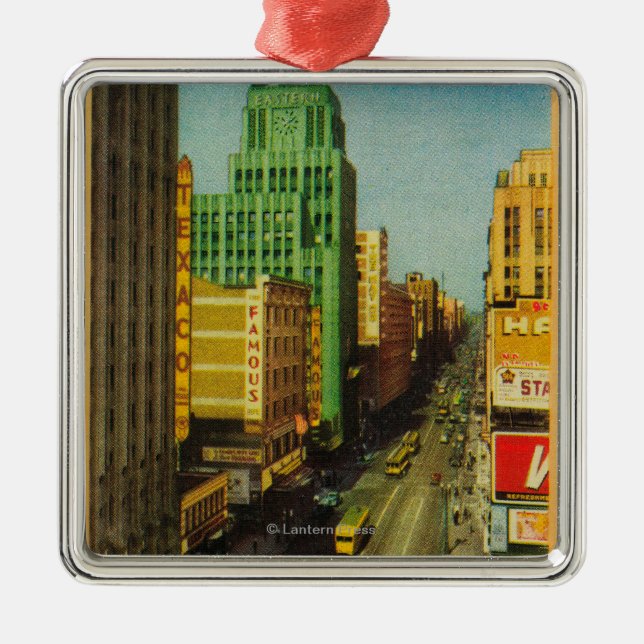 Broadway Street in Los Angeles, CA Metal Ornament (Front)
