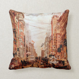 Broadway Street Vintage Pillow