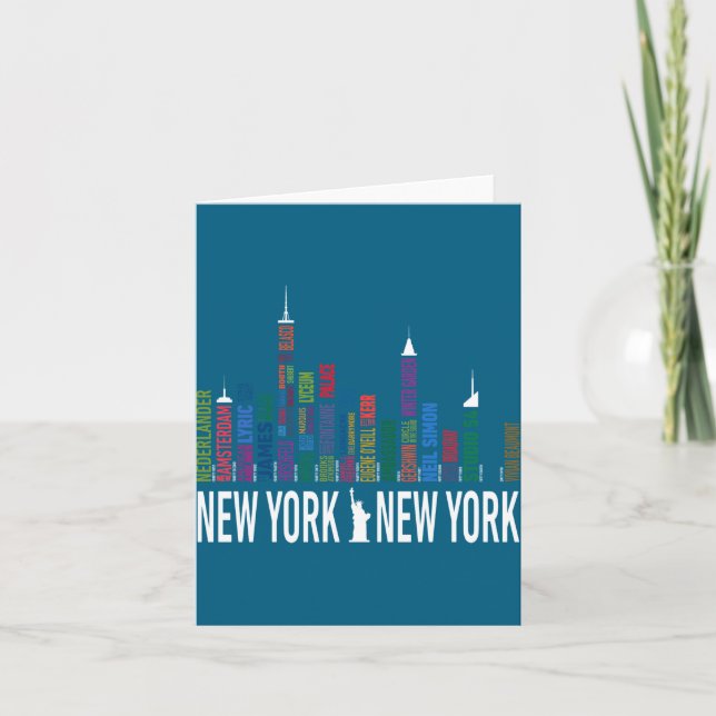 Broadway Theaters New York Skyline  Card (Front)