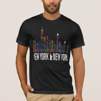 Broadway Theaters - New York Skyline T-Shirt