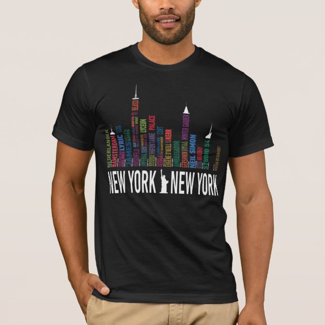 Broadway Theaters - New York Skyline T-Shirt (Front)
