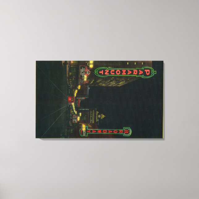 Broadway Theatre in Portland on Main Street Canvas Print (Front)