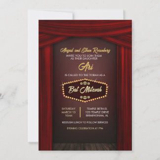 Broadway Themed Bat Mitzvah Invitation