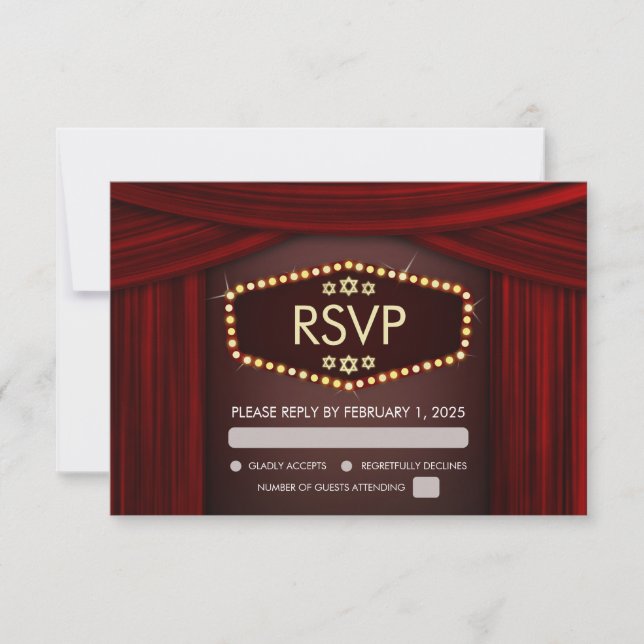 Broadway Themed Bat Mitzvah RSVP (Front)