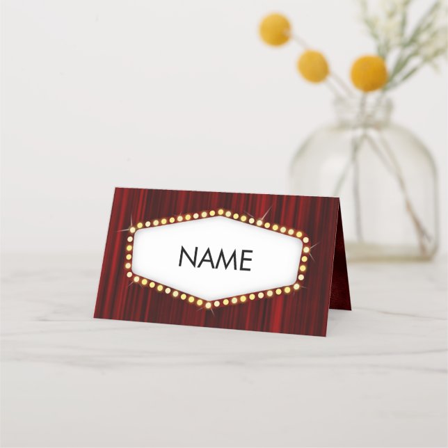 Broadway Themed Name Place Card (Front)