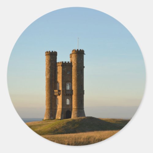 Broadway tower in the Cotswolds round sticker