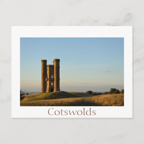 Broadway tower in the Cotswolds text postcard