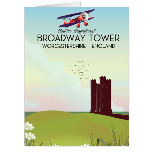 Broadway tower Worcestershire Travel poster Card (Front)