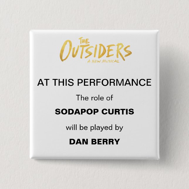 Broadway Understudy Announcement Button (Front)