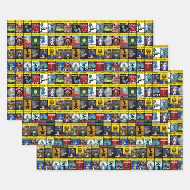 Broadway Zombie Theatre Programs Wrapping Paper Sheets (Set)