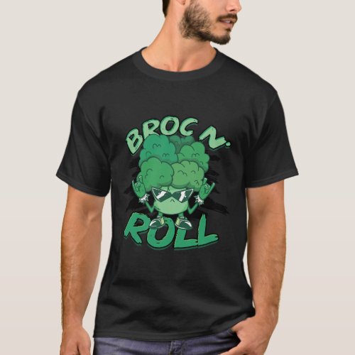 Broc n roll Healthy Eating Fresh Vegan Broccoli Ke T_Shirt
