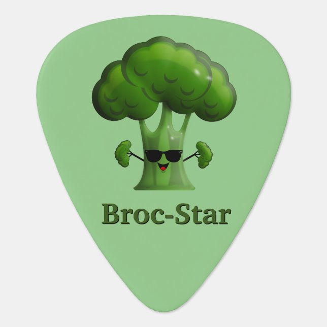 Broc Star Broccoli Guitar Pick (Front)