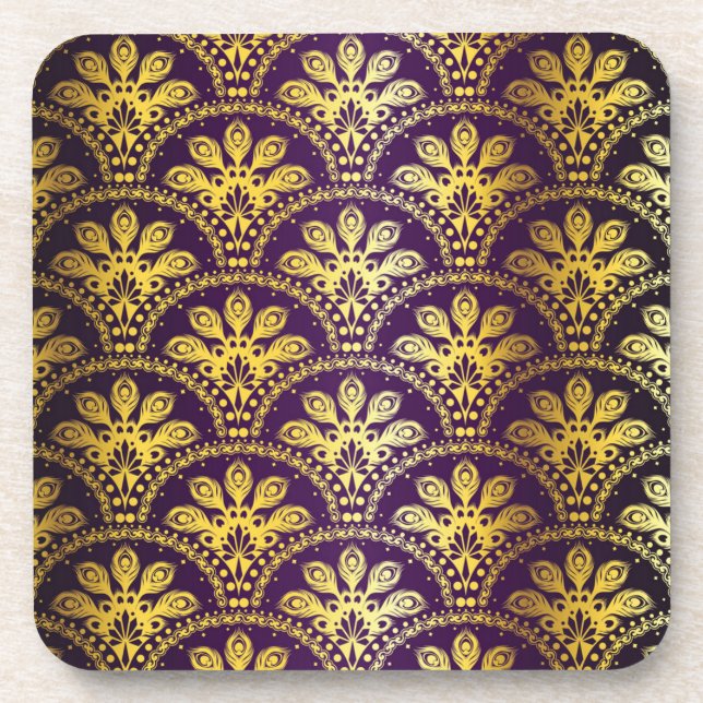 Brocade pattern beverage coaster (Front)