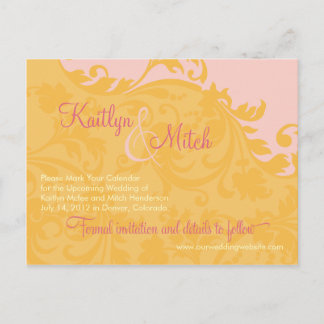 Brocade Save the Date Postcard