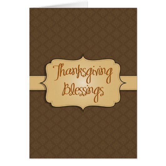 Brocade Thanksgiving Blessings Cards (Front)