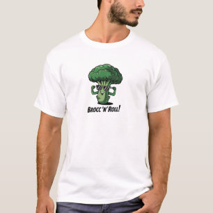 Brocc 'n' Roll Cool Broccoli Design T-Shirt