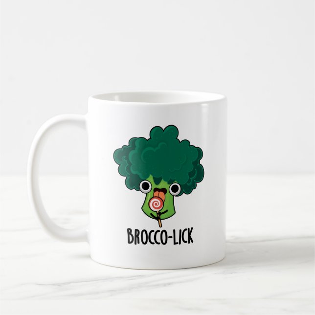 Brocco lick Funny Veggie Broccoli Pun  Coffee Mug (Left)