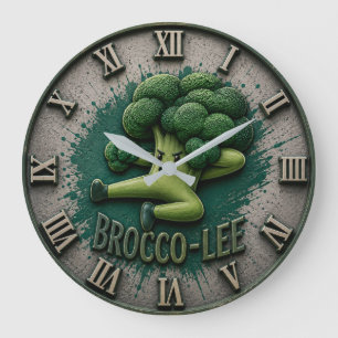 Brocco Life Funny Broccoli Cute Vegetable Kitchen  Large Clock