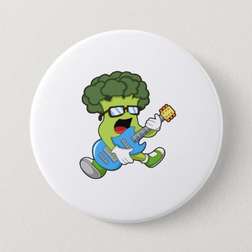Broccoli as Musician with Guitar Button