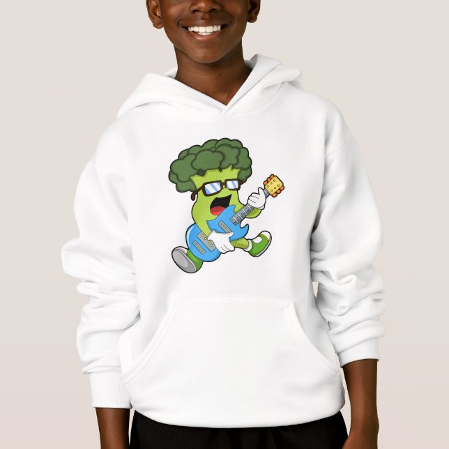 Broccoli as Musician with Guitar Hoodie (Front)