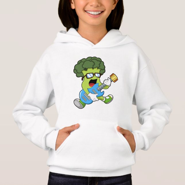 Broccoli as Musician with Guitar Hoodie (Front)