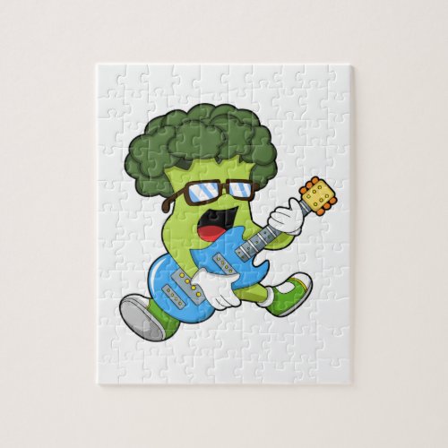 Broccoli as Musician with Guitar Jigsaw Puzzle