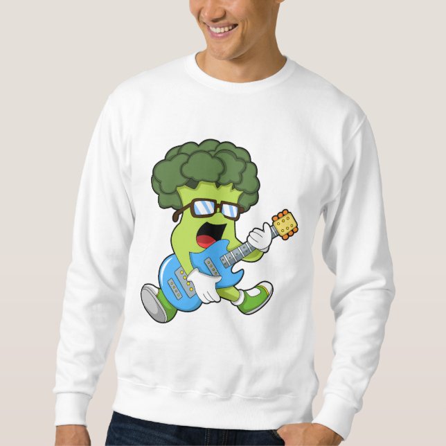 Broccoli as Musician with Guitar Sweatshirt (Front)
