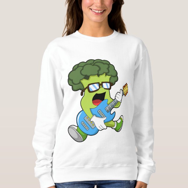 Broccoli as Musician with Guitar Sweatshirt (Front)