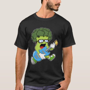 Broccoli as Musician with Guitar T-Shirt