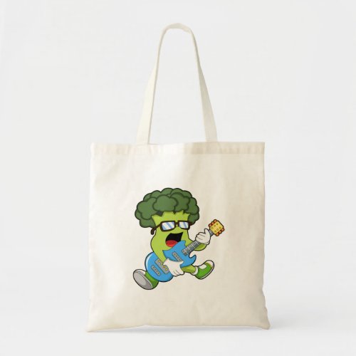 Broccoli as Musician with Guitar Tote Bag