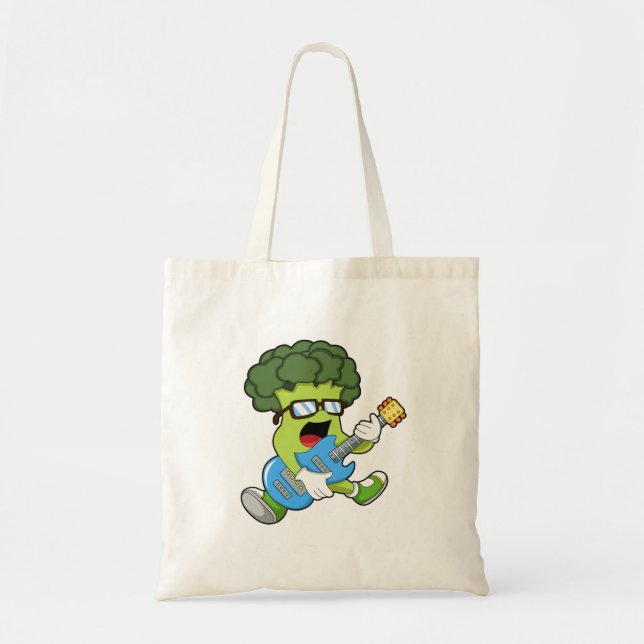 Broccoli as Musician with Guitar Tote Bag (Front)