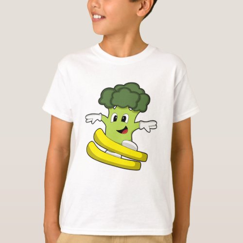 Broccoli as Skier with Ski T_Shirt