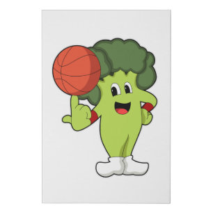 Broccoli at Basketball Sports Faux Canvas Print