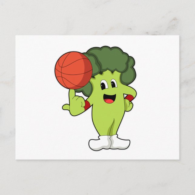 Broccoli at Basketball Sports Postcard (Front)