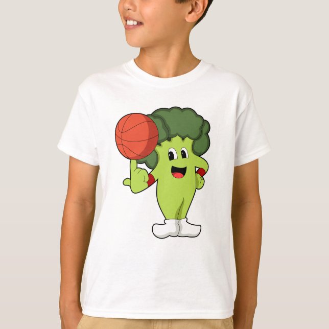 Broccoli at Basketball Sports T-Shirt (Front)