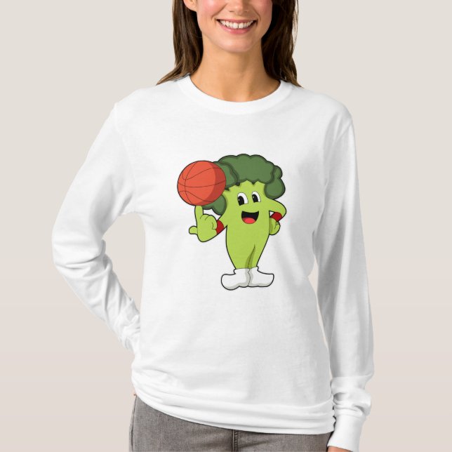 Broccoli at Basketball Sports T-Shirt (Front)