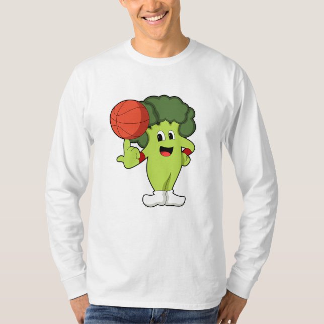 Broccoli at Basketball Sports T-Shirt (Front)
