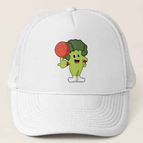 Broccoli at Basketball Sports Trucker Hat