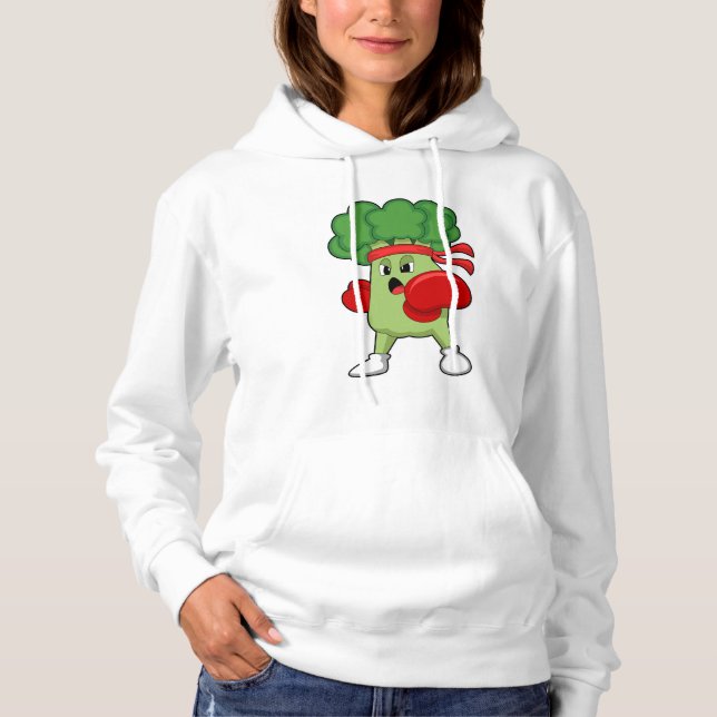 Broccoli at Boxing with Boxing gloves Hoodie (Front)