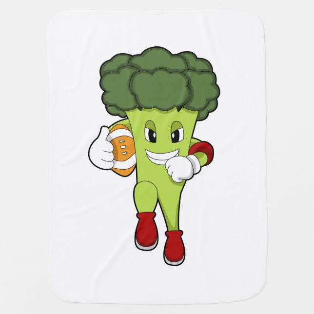Broccoli at Football Sports Baby Blanket (Front)
